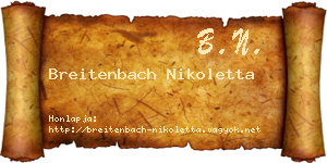 Breitenbach Nikoletta névjegykártya